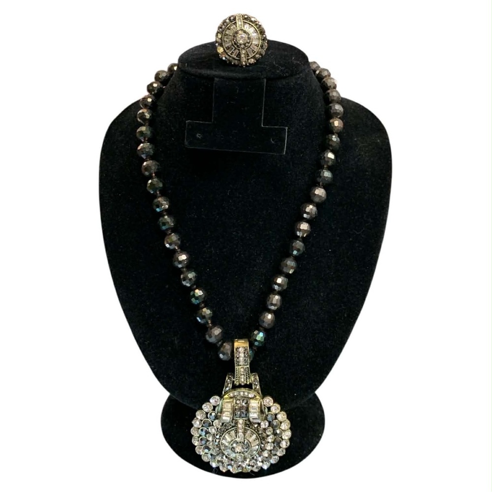 Heidi Daus Black and Gold Necklace with Silver Accents